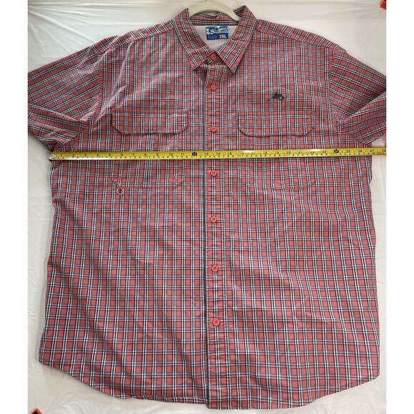 Worldwide Sportsman Mens 2XL Fishing Shirt Vented Salmon Short Sleeve Button Up - Picture 4 of 9